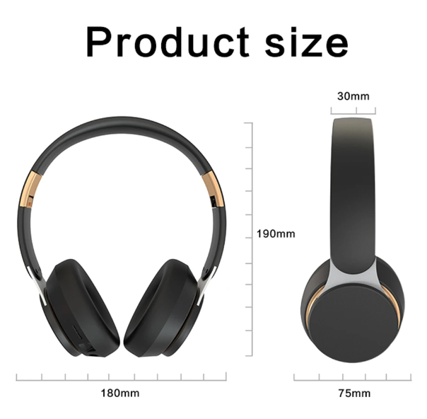 Wireless Bluetooth Head Mounted Earphones with Noise Reduction