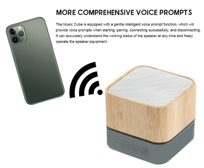 Mini Squared Wooden Wireless Bluetooth Speaker
