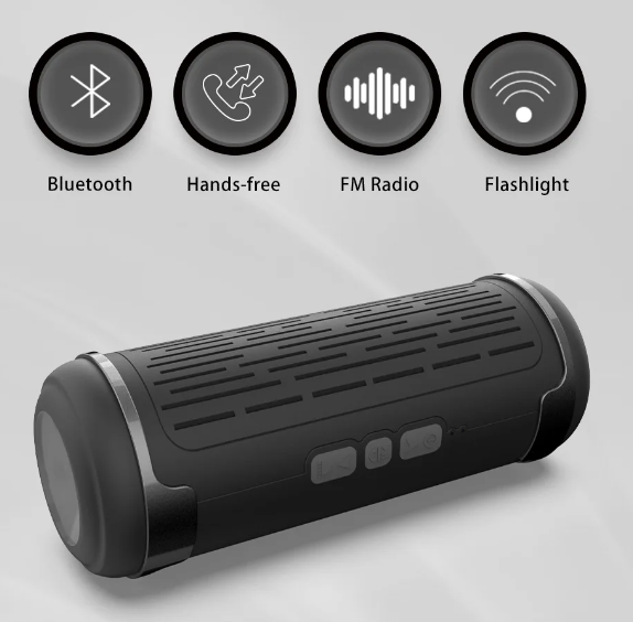 Outdoor Wireless Bluetooth Speaker: Portable, Waterproof, Flash Light, Handsfree