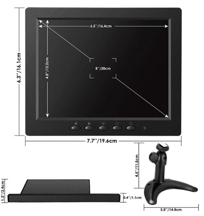 Additional Screen Monitor 8 Inch LCD (with HDMI AV USB VGA BNC ports)