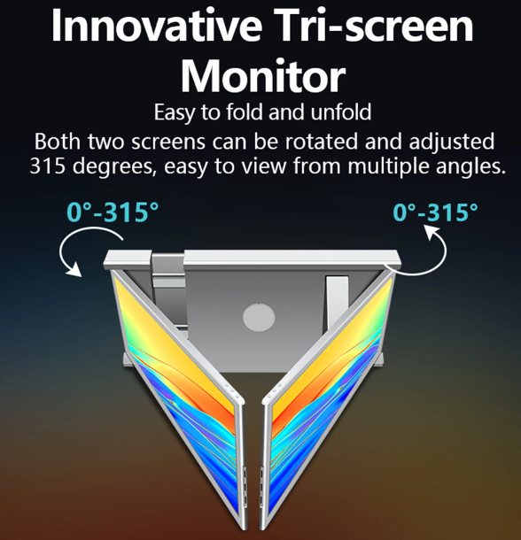 Laptop Extension Screens: 2x 14" Attachable Screens (Foldable & Portable)