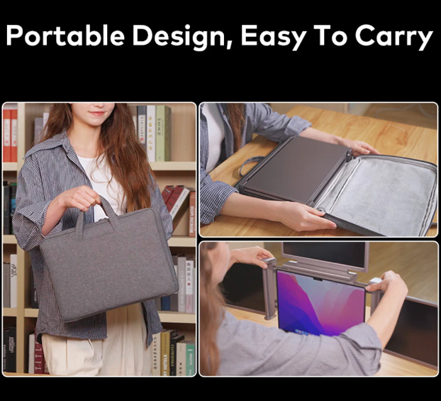 14" Laptop Expansion Screens: HD Quad-screen Monitor Set