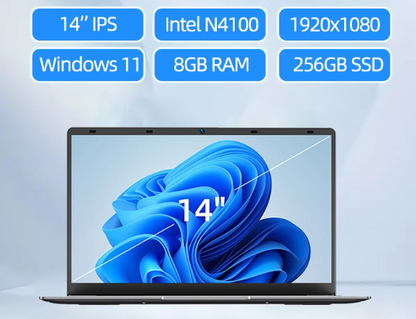 BMAX Plus Intel Laptop 14" Windows 11 8GB RAM 256GB Dual Wifi USB Port